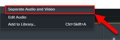 Adskil lyd og video i Camtasia