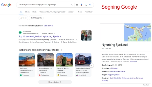 Google søgning på seværdigheder