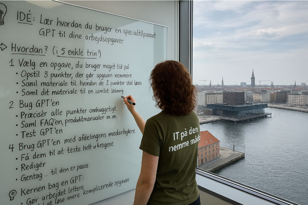 Kvinde, der står ved en whiteboard - ny ChatGPT billede-generator