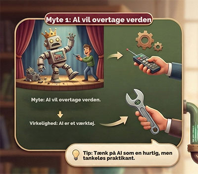AI myte "AI vil overtage verden". Heidi Bille og Dolphin Consult