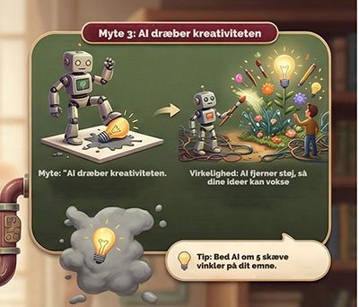 AI myte - AI vil dræbe kreativiteten. Heidi Bille og Dolphin Consult