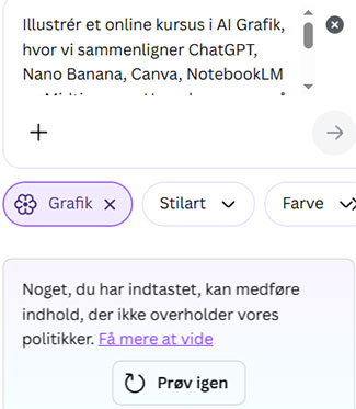 AI-Grafik-kursus--Prompt-i-Canva Eksempel på AI grafik i Canva - med eksempel på et online kursus i AI Grafik - med samme prompt på 5 forskellige AI-grafik programmer.