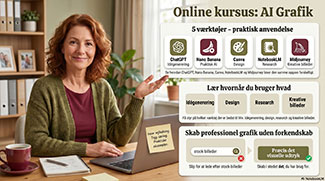 AI-grafik-ny-prompt-NotebookLM Eksempel på AI grafik, i NotebookLM med en lidt bedre prompt. Lær det hos Dolphin Consult og Heidi Bille