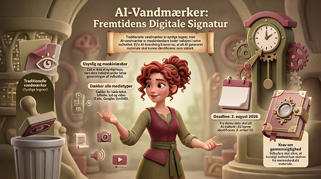 AI-vandmærker i tekst.